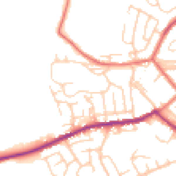 Daytime road noise heatmap for BL3 1DJ