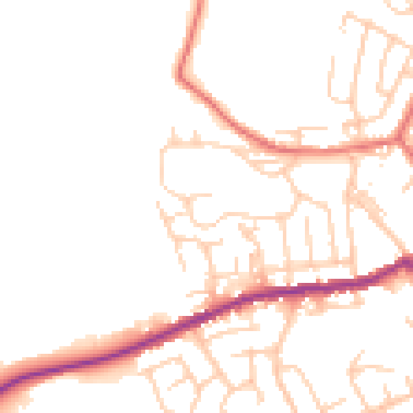 Daytime road noise heatmap for BL3 1DL