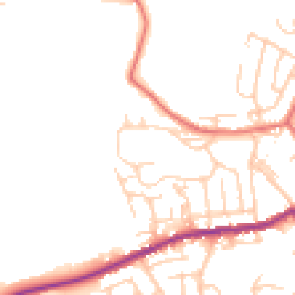 Daytime road noise heatmap for BL3 1DN