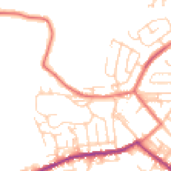 Daytime road noise heatmap for BL3 1DQ