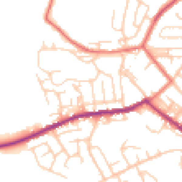 Daytime road noise heatmap for BL3 1DR