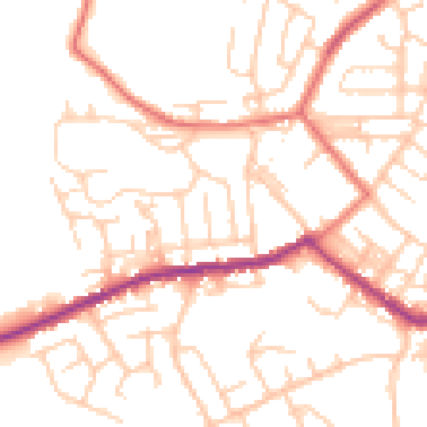 Daytime road noise heatmap for BL3 1DS