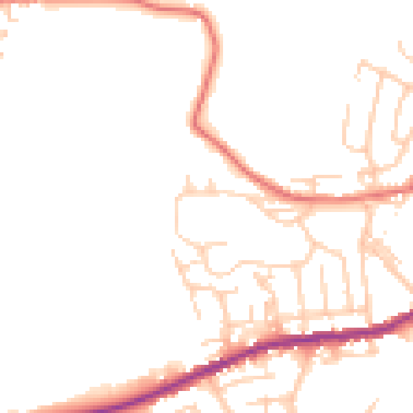 Daytime road noise heatmap for BL3 1DW
