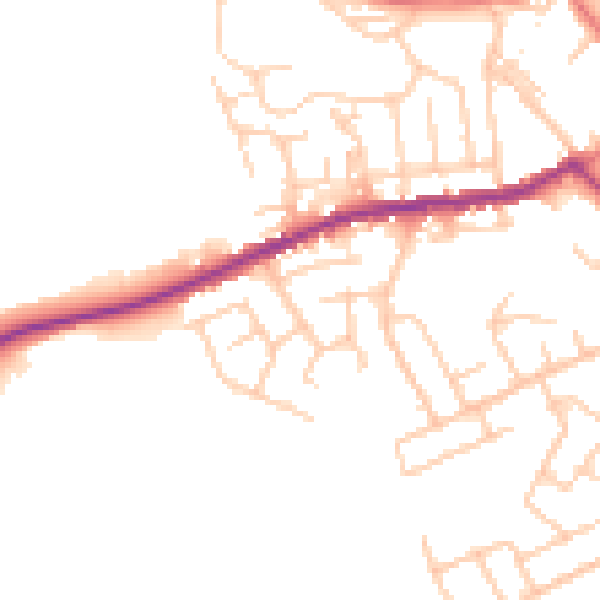 Daytime road noise heatmap for BL3 1DX
