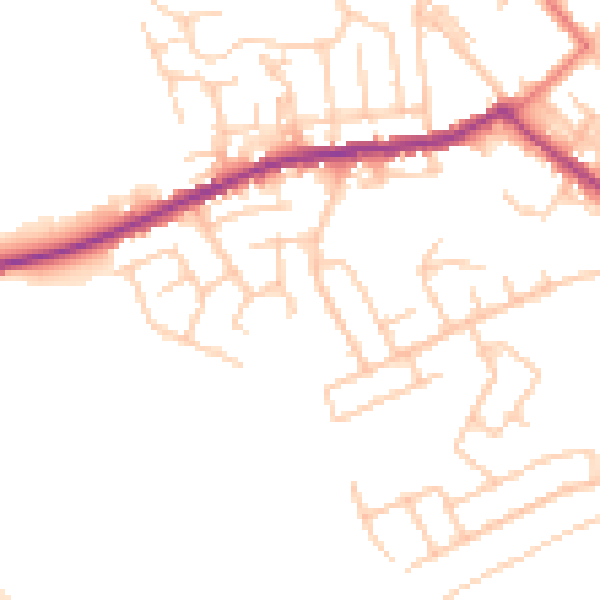 Daytime road noise heatmap for BL3 1EG