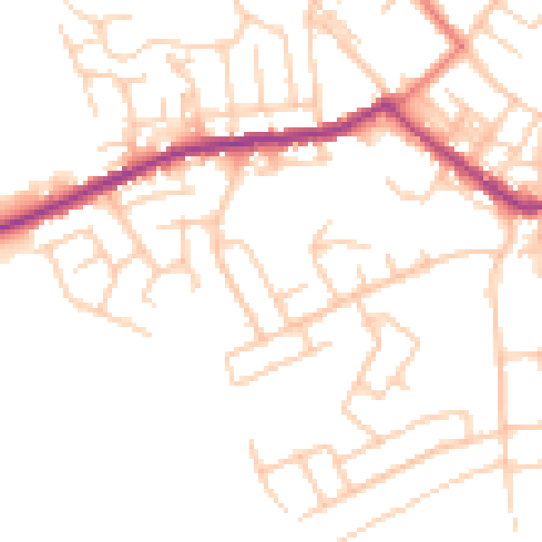 Daytime road noise heatmap for BL3 1EL
