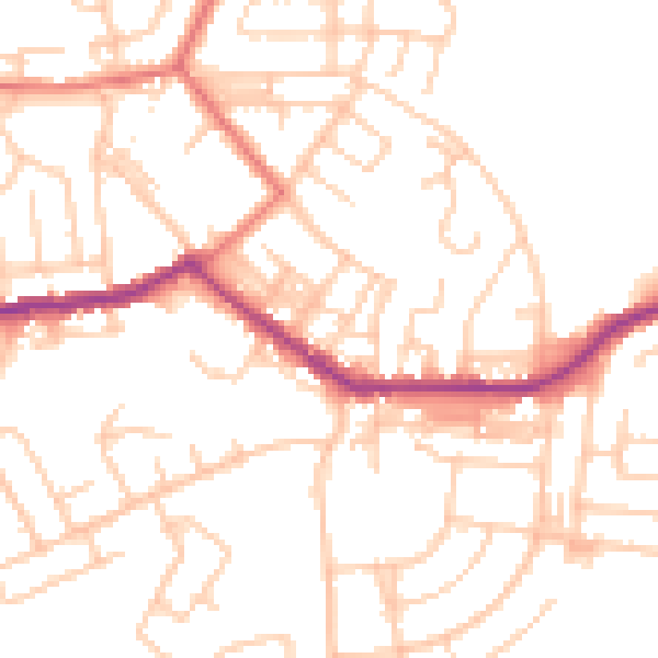 Daytime road noise heatmap for BL3 1FX