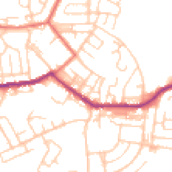 Daytime road noise heatmap for BL3 1FY