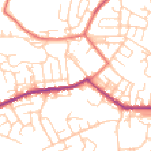Daytime road noise heatmap for BL3 1GB