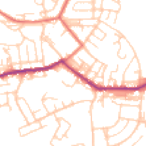 Daytime road noise heatmap for BL3 1HH