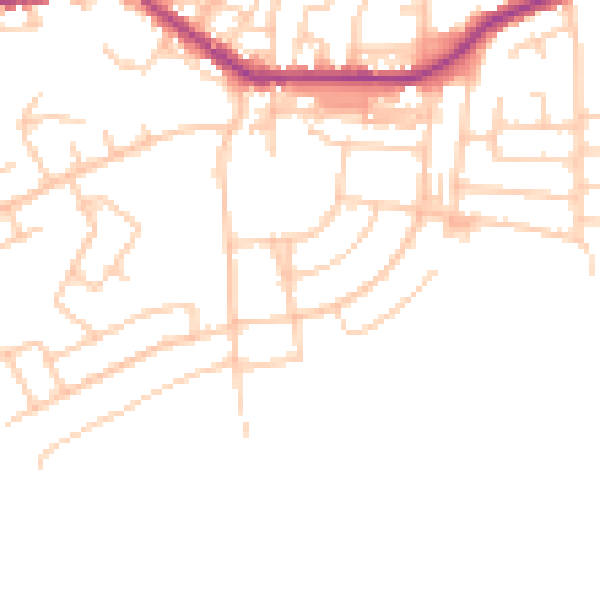 Daytime road noise heatmap for BL3 1JW