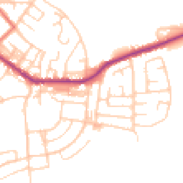 Daytime road noise heatmap for BL3 1LL