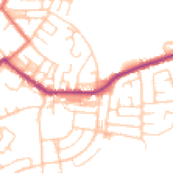 Daytime road noise heatmap for BL3 1ND
