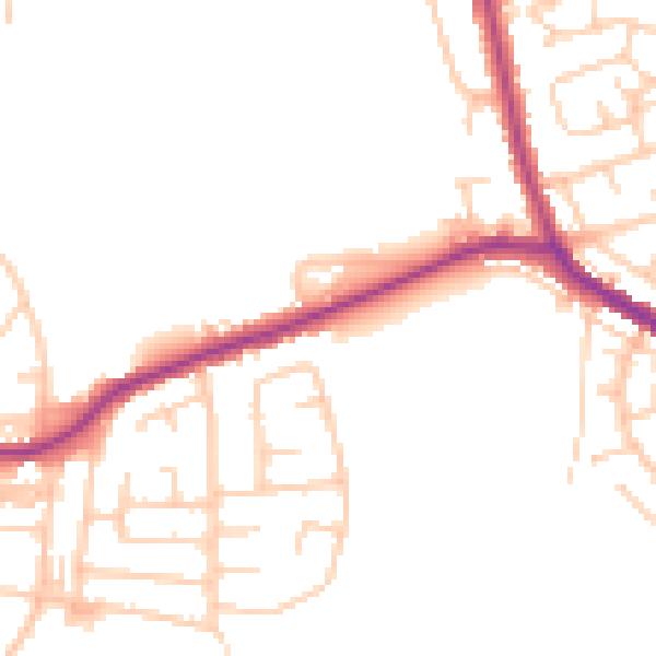 Daytime road noise heatmap for BL3 1NP