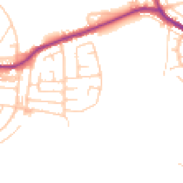 Daytime road noise heatmap for BL3 1PJ
