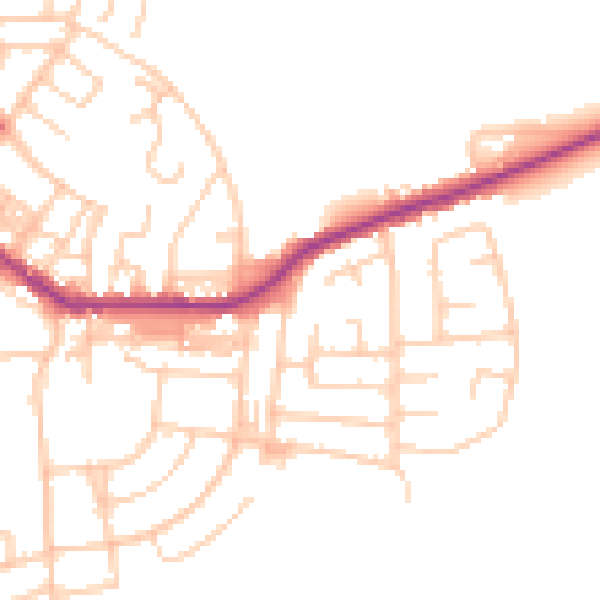 Daytime road noise heatmap for BL3 1PP
