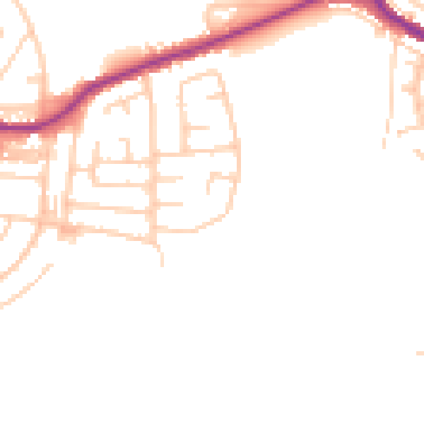Daytime road noise heatmap for BL3 1PQ
