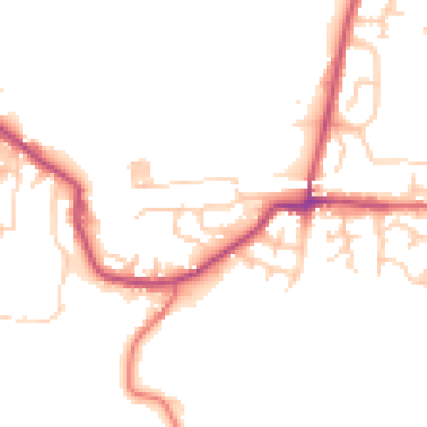 Daytime road noise heatmap for BL3 1RJ