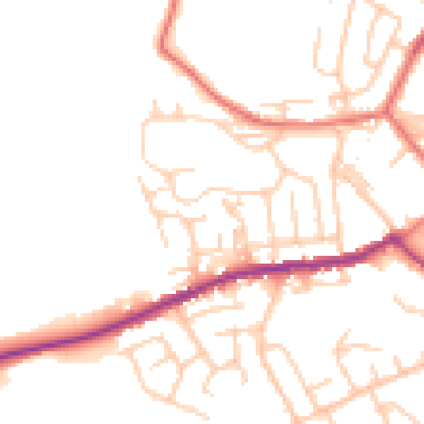 Daytime road noise heatmap for BL3 1UE