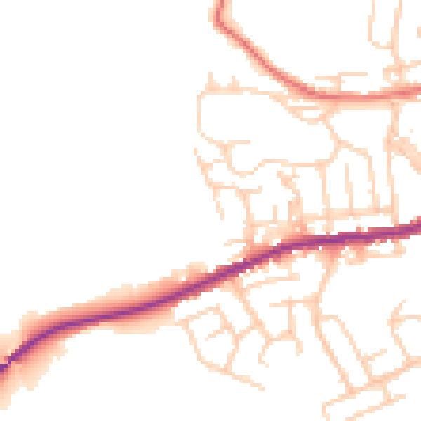 Daytime road noise heatmap for BL3 1UG