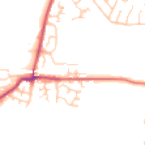 Daytime road noise heatmap for BL3 1UJ