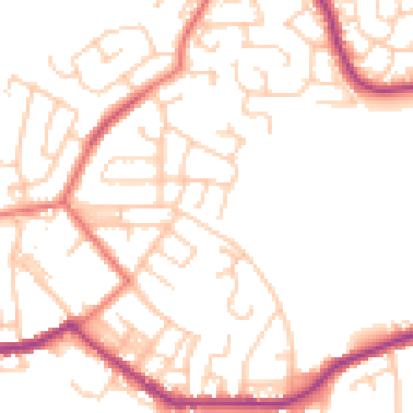 Daytime road noise heatmap for BL3 1XB