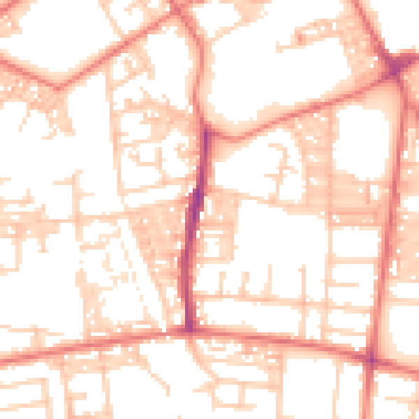 Daytime road noise heatmap for BL3 2BD