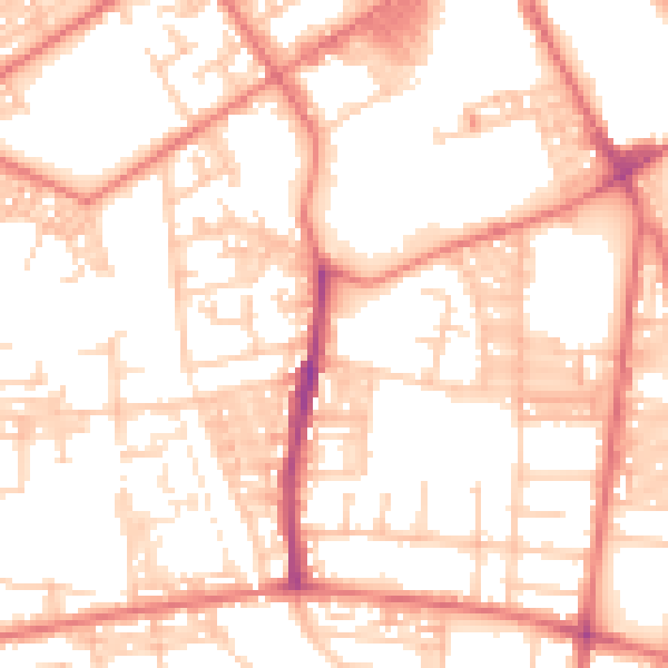 Daytime road noise heatmap for BL3 2BS