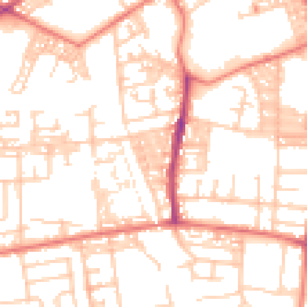Daytime road noise heatmap for BL3 2DE
