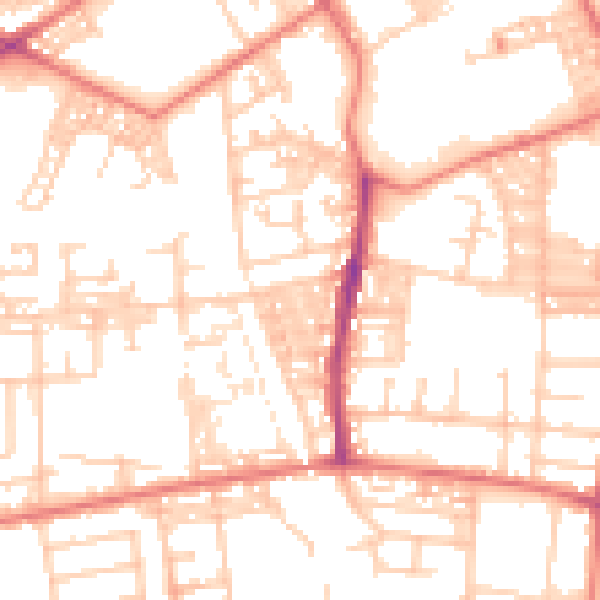 Daytime road noise heatmap for BL3 2DF