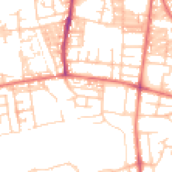 Daytime road noise heatmap for BL3 2EQ