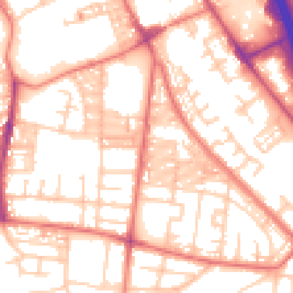 Daytime road noise heatmap for BL3 2HE