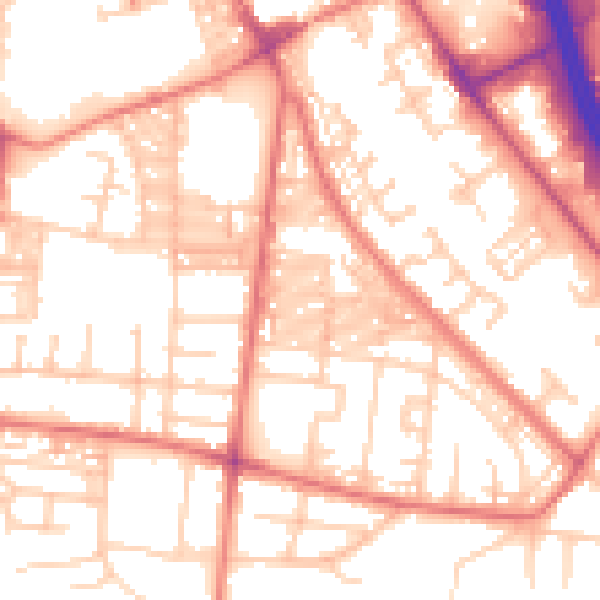 Daytime road noise heatmap for BL3 2HH