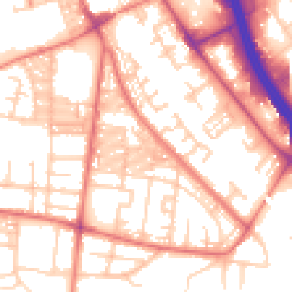 Daytime road noise heatmap for BL3 2HL