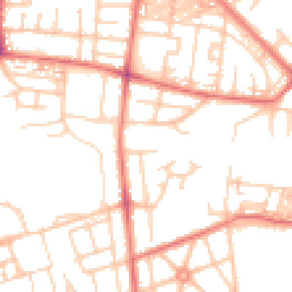 Daytime road noise heatmap for BL3 2JA