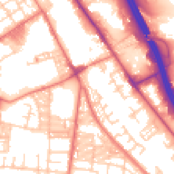 Daytime road noise heatmap for BL3 2JP