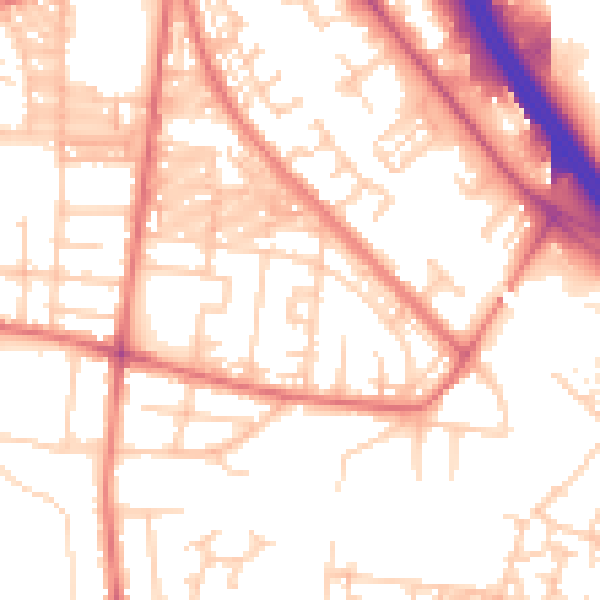 Daytime road noise heatmap for BL3 2LB