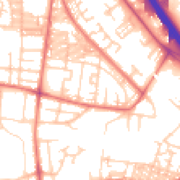 Daytime road noise heatmap for BL3 2LD