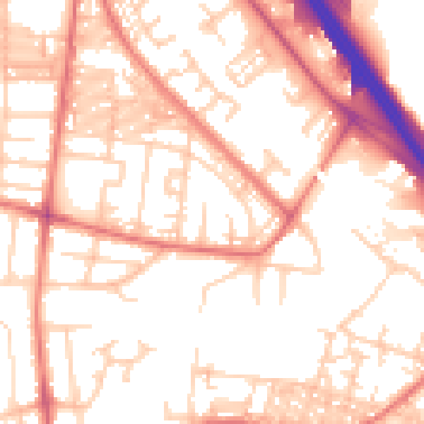 Daytime road noise heatmap for BL3 2LH