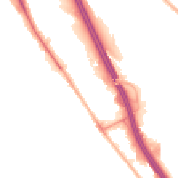 Night-time road noise heatmap for BL3 2QX