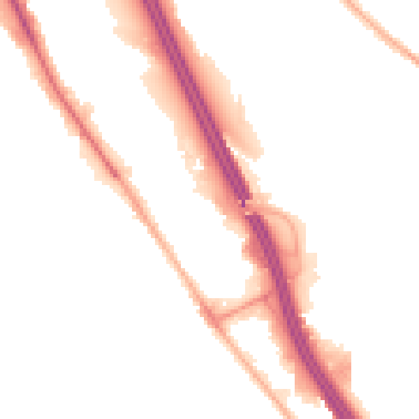Night-time road noise heatmap for BL3 2QZ