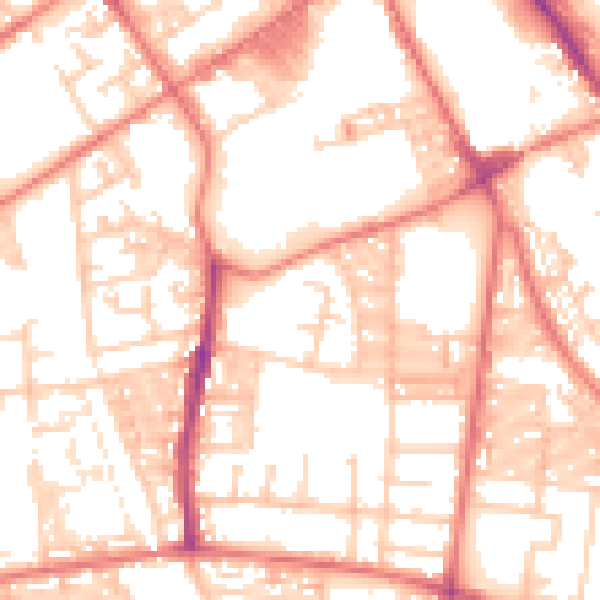 Daytime road noise heatmap for BL3 2SE