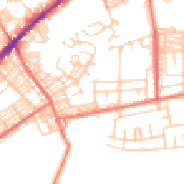 Daytime road noise heatmap for BL3 3BB