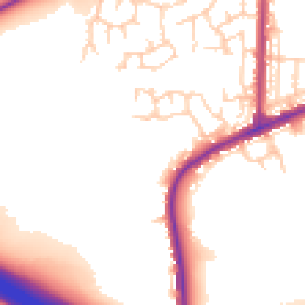 Daytime road noise heatmap for BL3 3GQ