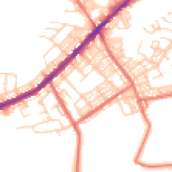 Daytime road noise heatmap for BL3 3RB