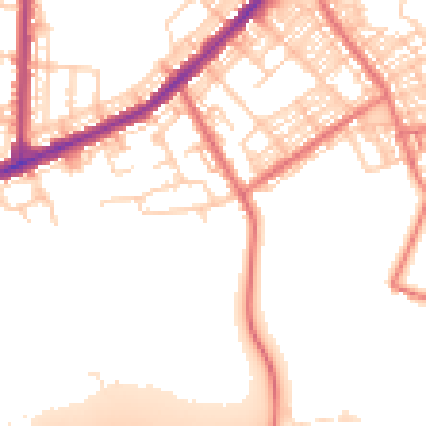 Daytime road noise heatmap for BL3 3RY