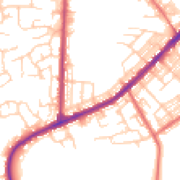 Daytime road noise heatmap for BL3 3SX
