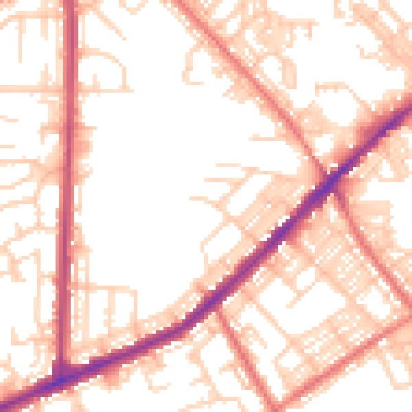 Daytime road noise heatmap for BL3 3TF