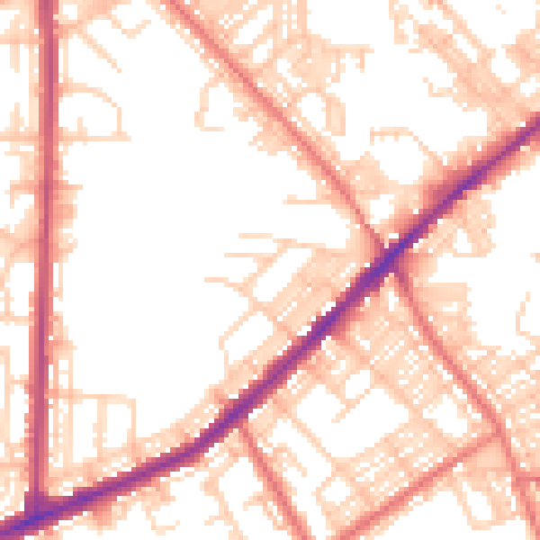 Daytime road noise heatmap for BL3 3TG