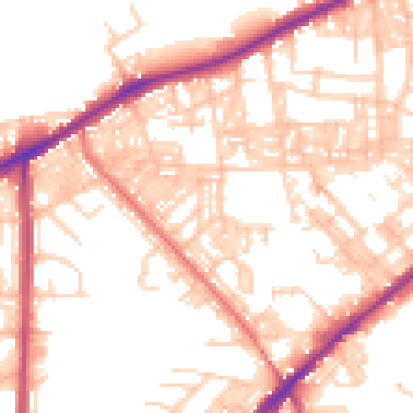 Daytime road noise heatmap for BL3 4HN